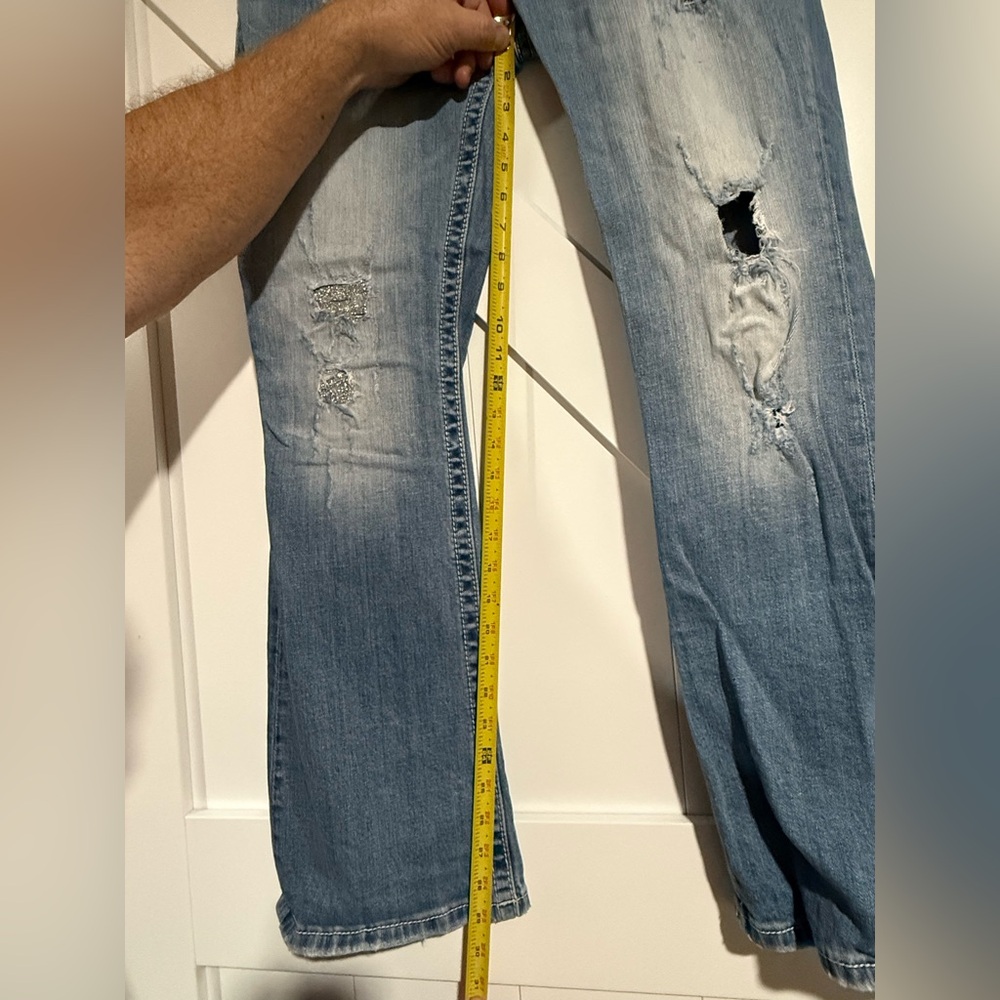 Miss Me Blue Boot Cut Jeans Distressed Style - Picture 8 of 8